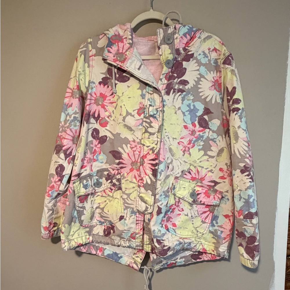 Mossimo Floral Pastel Hooded Jacket